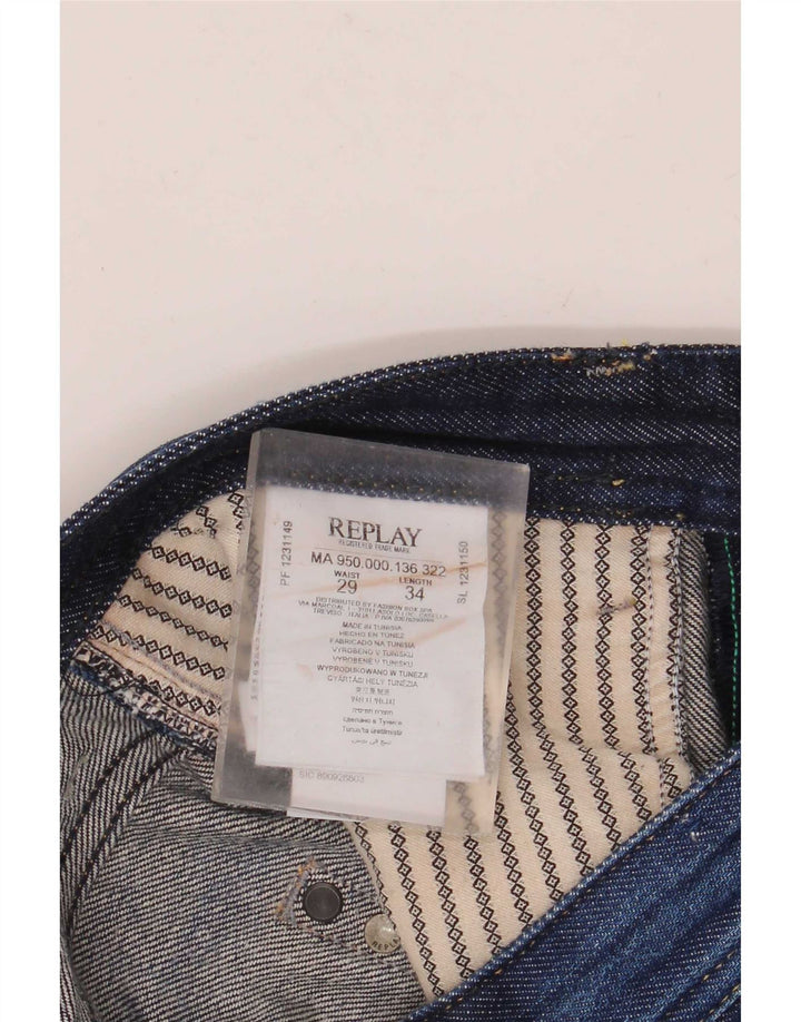 Replay Rob Straight Jeans pentru bărbați W29 L30 Blue Bumbac