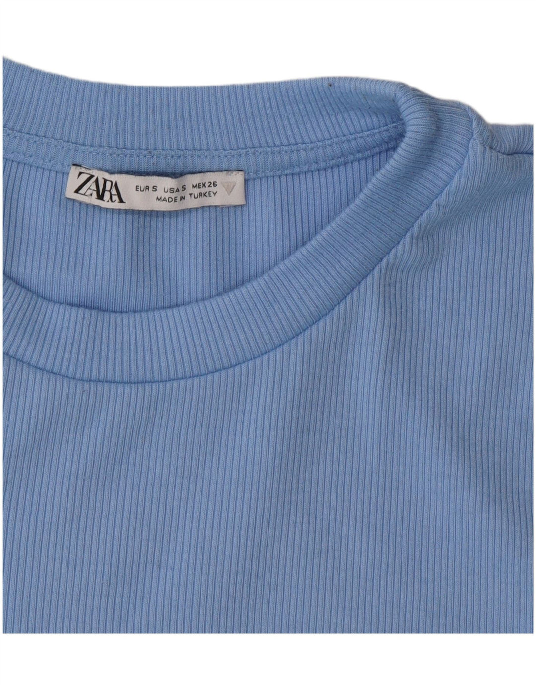 Tricou Crop pentru femei Zara UK 10 Small Blue