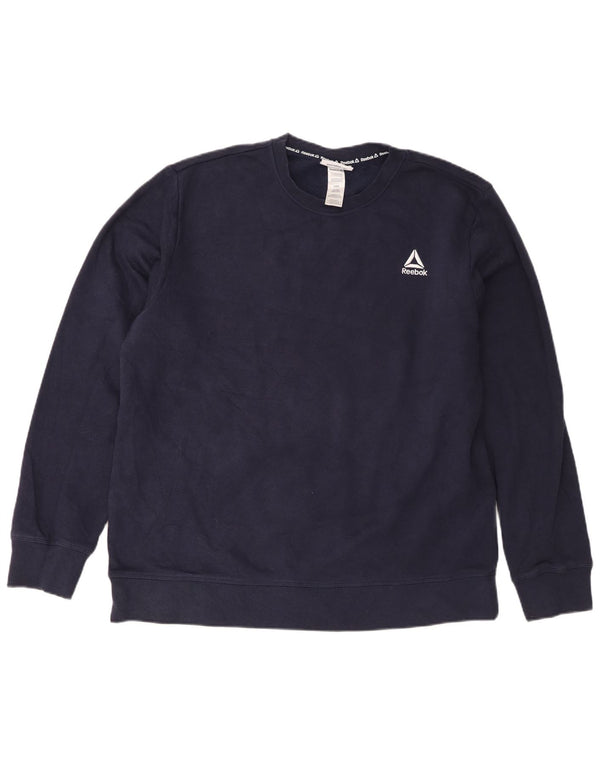Hanorac pentru bărbați Reebok Jumper mare din bumbac bleumarin