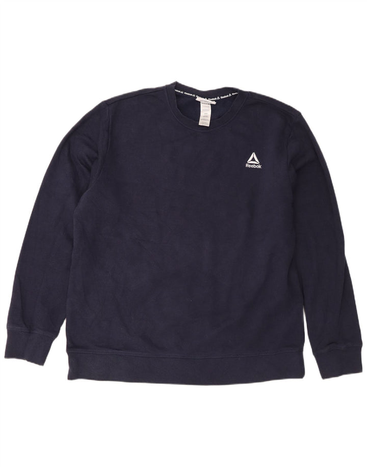 Hanorac pentru bărbați Reebok Jumper mare din bumbac bleumarin