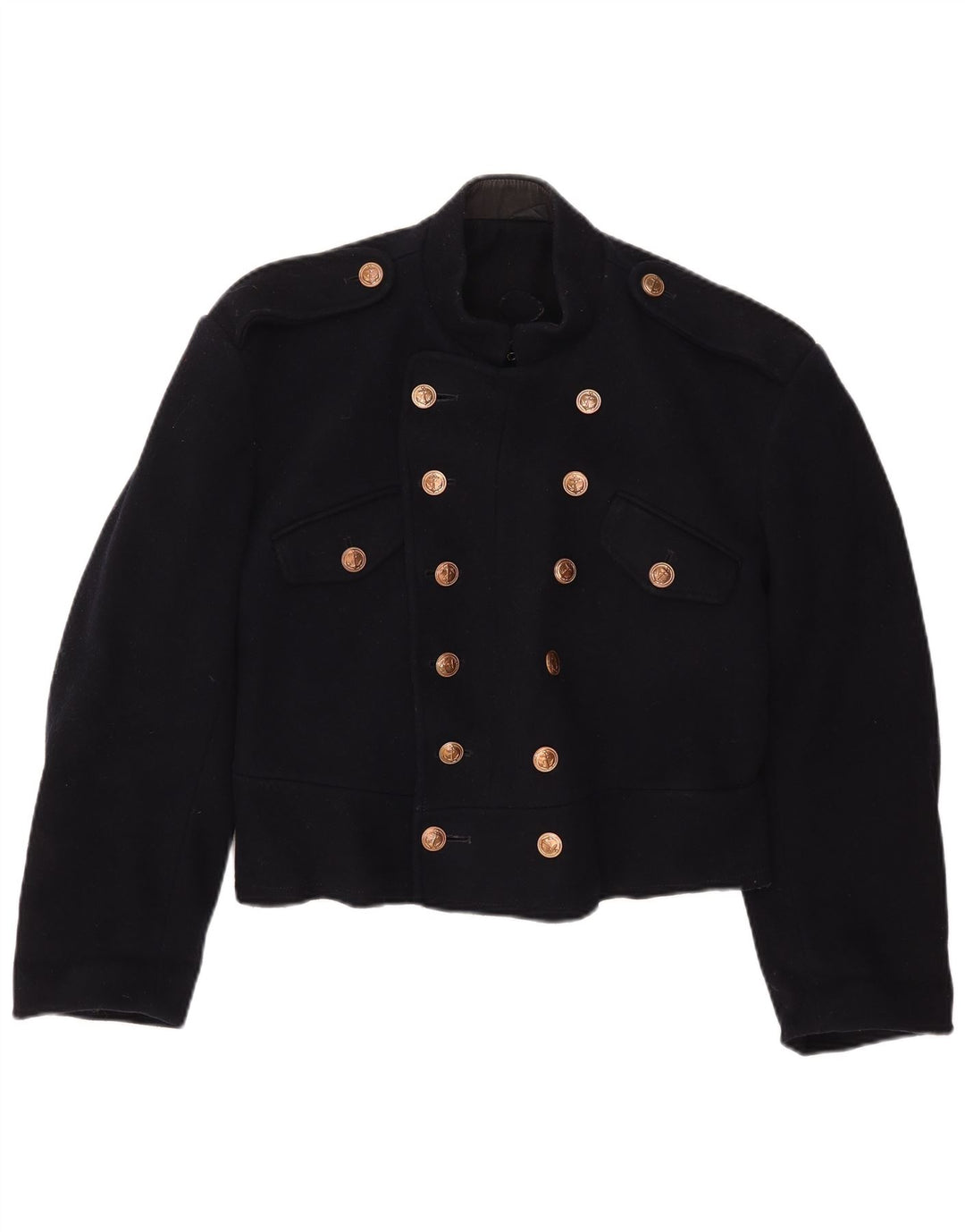 Jachetă Bolero Militară Vintage pentru Femei UK 12 Medium Bleumarin