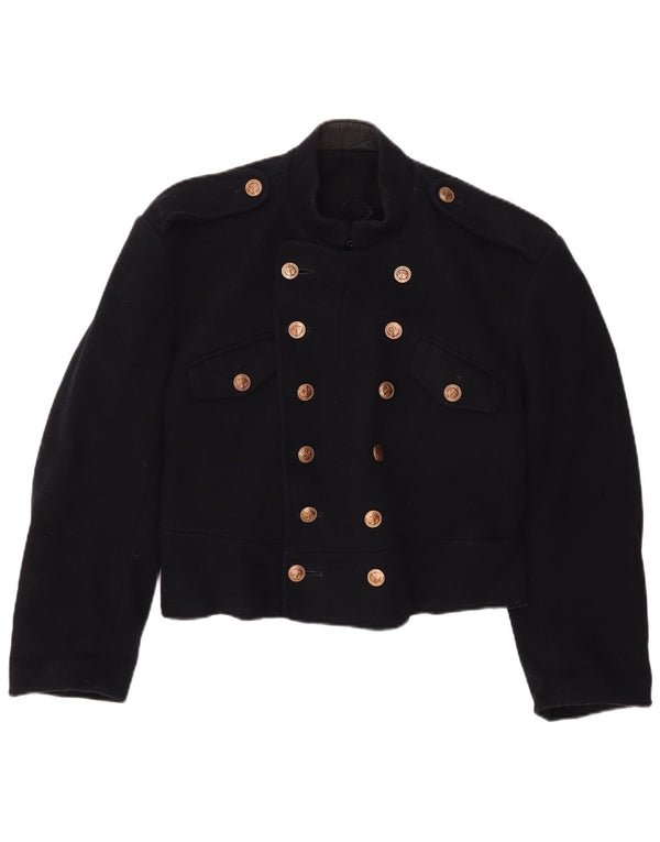 Jachetă Bolero Militară Vintage pentru Femei UK 12 Medium Bleumarin