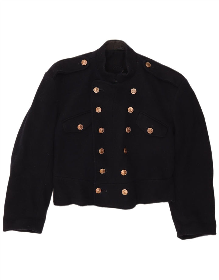 Jachetă Bolero Militară Vintage pentru Femei UK 12 Medium Bleumarin