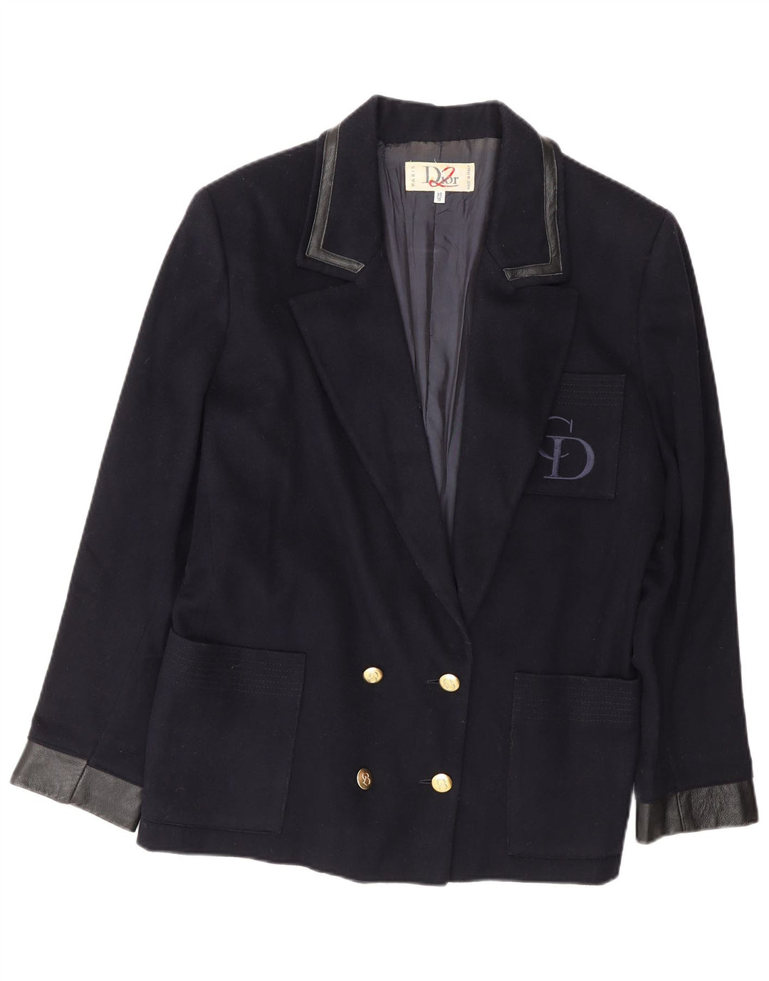 Jachetă Blazer pentru femei Christian Dior cu două piepturi UK 16, mare, bleumarin