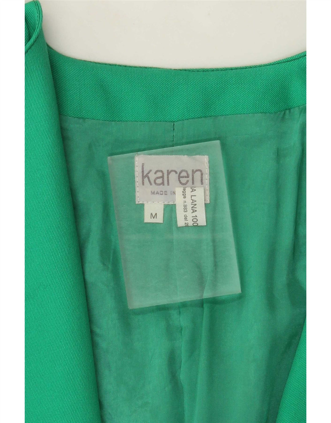 Blazer vintage pentru femei cu mâneci 3/4 UK 14 Lână verde medie