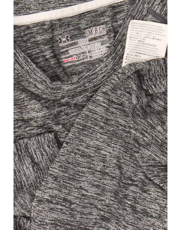 Tricou Under Armour pentru bărbați Heat Gear Top mic, gri, poliester pătat