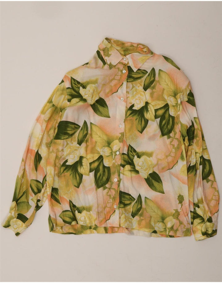 Cămașă VINTAGE pentru femei UK 10 Small Yellow Floral