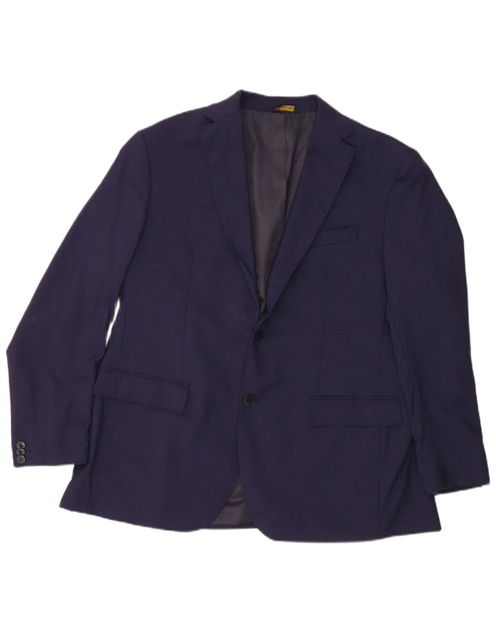 Jachetă Blazer pentru bărbați Pierre Cardin cu 2 nasturi UK 40 Mare Lână bleumarin