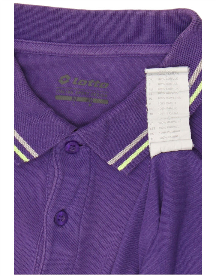 Tricou polo pentru bărbați Lotto, bumbac violet mediu