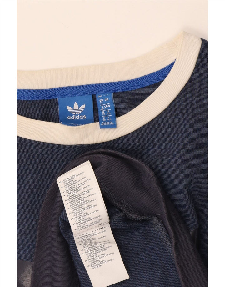 Pulover de hanorac grafic Adidas pentru femei UK 12 Medium Bleumarin Colorblock