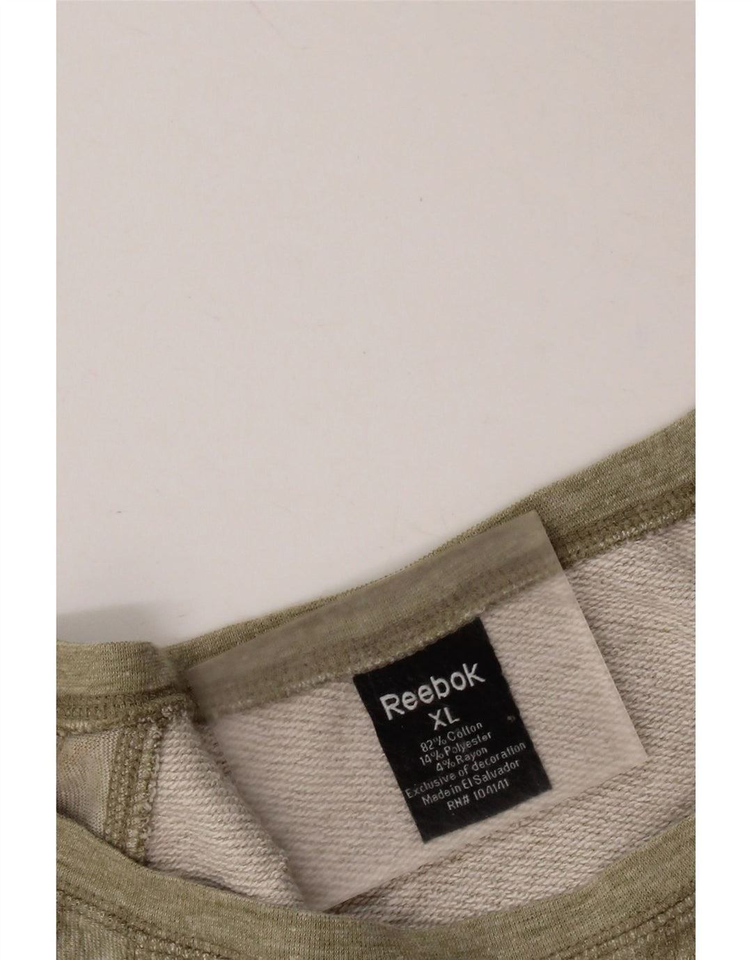 Pulover supradimensionat pentru femei Reebok UK 18 XL, bumbac cu pete kaki