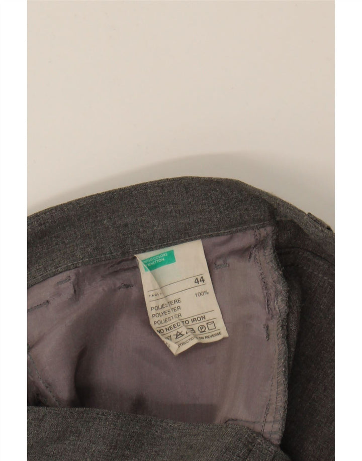 BENETTON Womens Slim Casual Trousers IT 44 Medium W28 L31 Grey Polyester Vintage Benetton and Second-Hand Benetton from Messina Hembry 