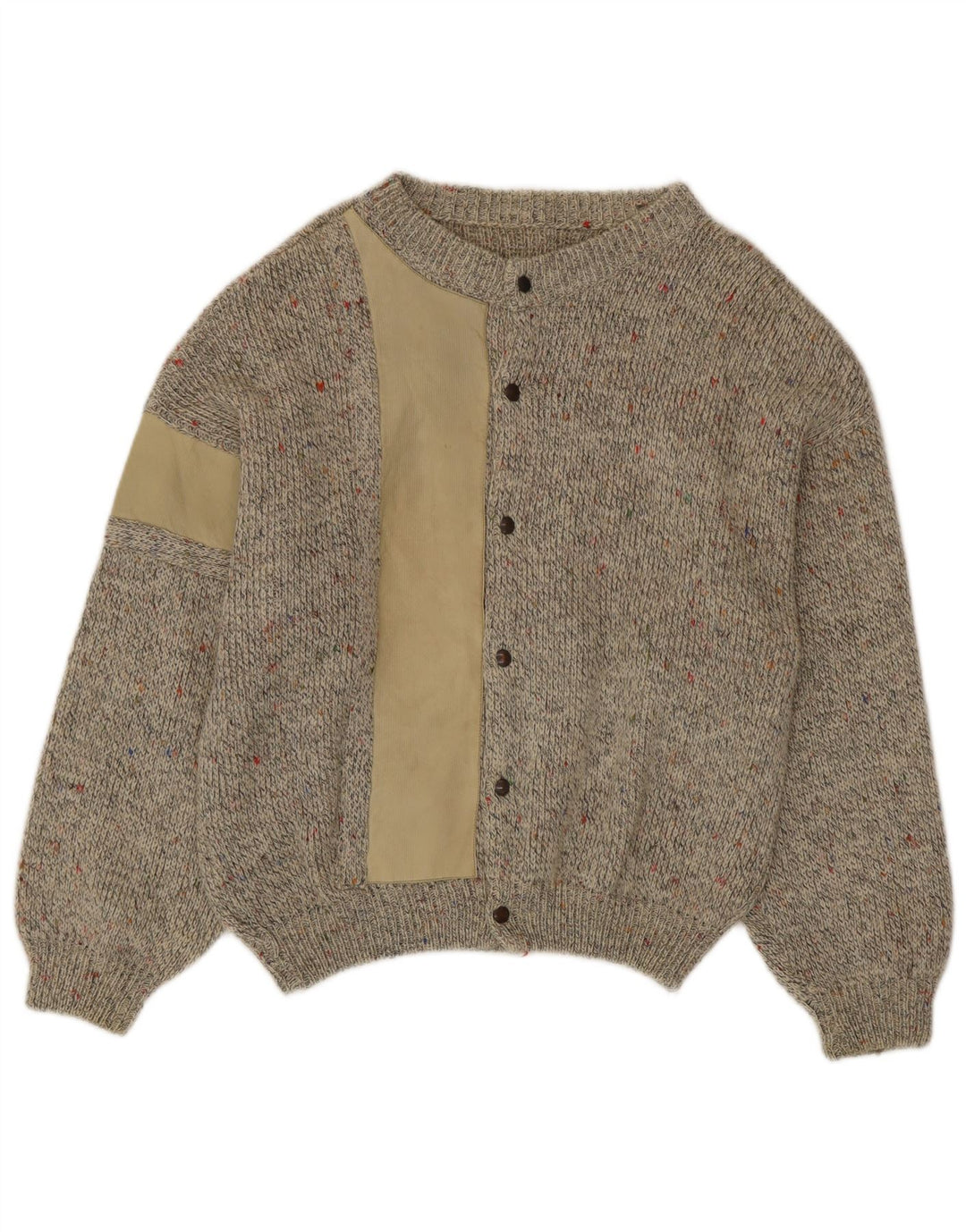 Cardigan Vintage pentru bărbați din lână de alpaca, bej mediu