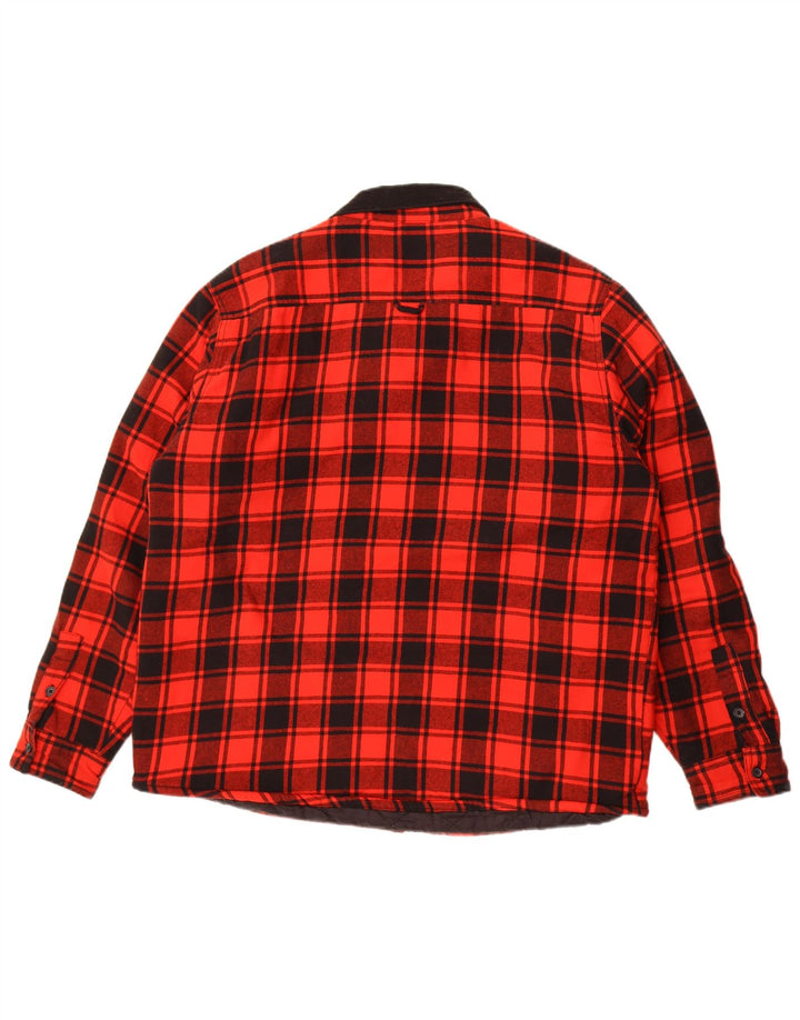 Cămașă Luke 1977 Lumberjack Flannel pentru bărbați, XL, nailon cu carouri roșii