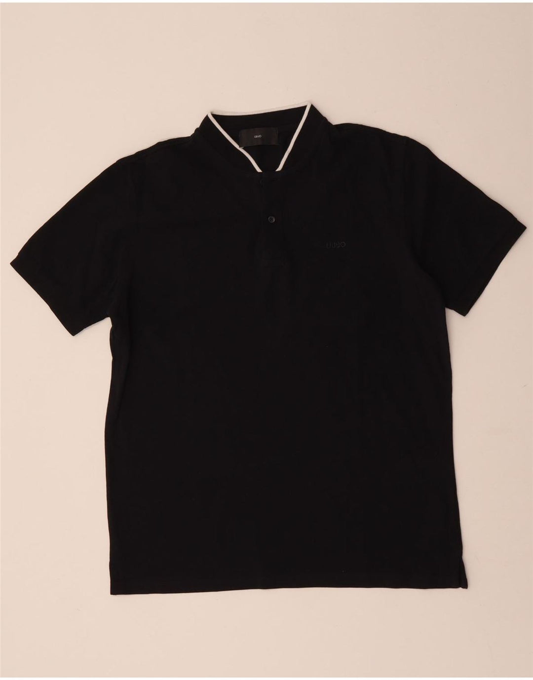 Tricou polo pentru bărbați LIU JO bumbac negru mediu