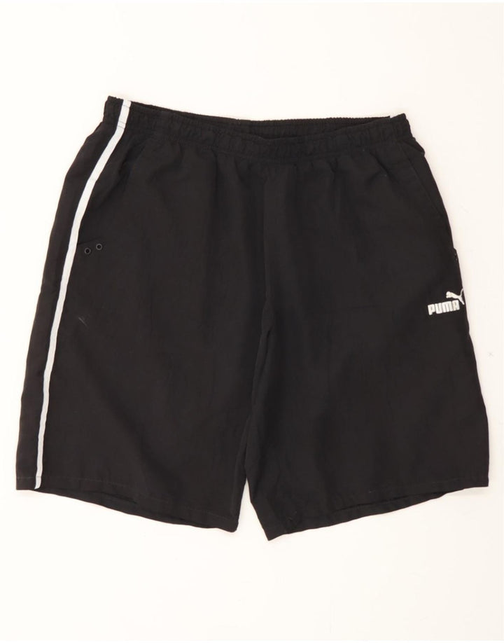 PUMA Mens Sport Shorts Large  Black Polyester Vintage Puma and Second-Hand Puma from Messina Hembry 