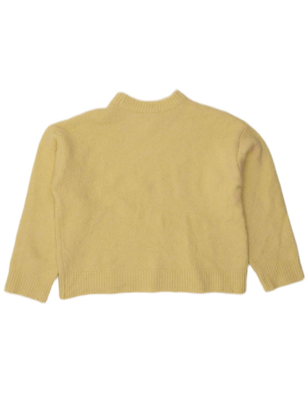 Pulover pentru femeie cu gât de barcă Zara UK 14 Galben mediu
