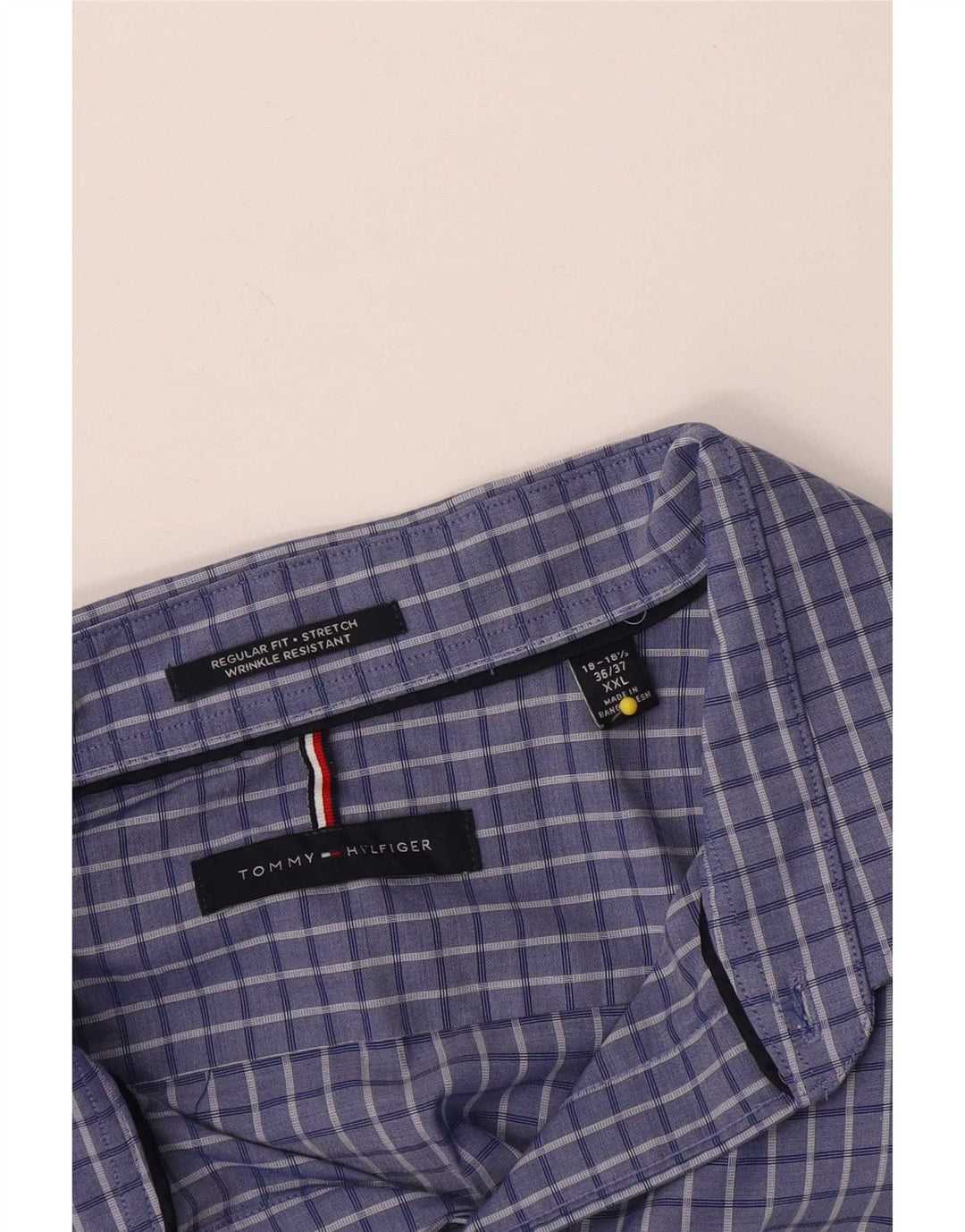 Cămașă pentru bărbați Tommy Hilfiger, cu formă regulată, 2XL, bumbac cu carouri albastre