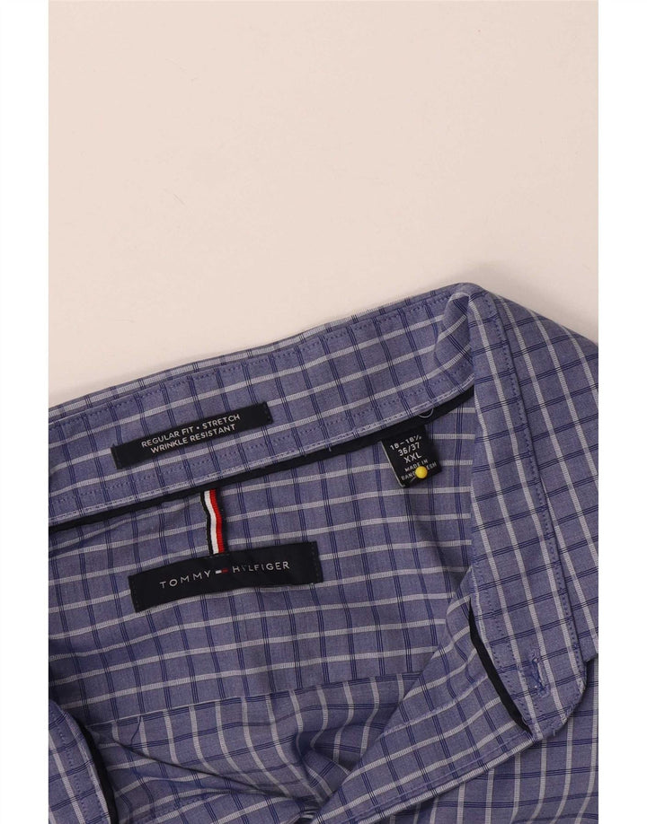 Cămașă pentru bărbați Tommy Hilfiger, cu formă regulată, 2XL, bumbac cu carouri albastre