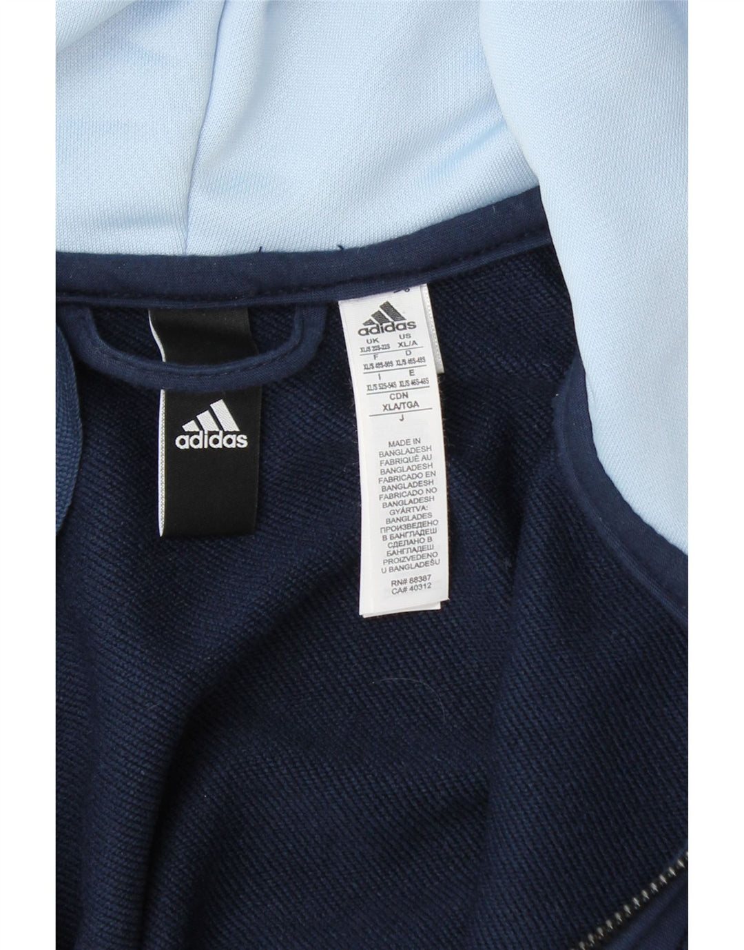 Pulover ADIDAS pentru femei, cu fermoar, Marea Britanie 20/22 XL, bleumarin, color block
