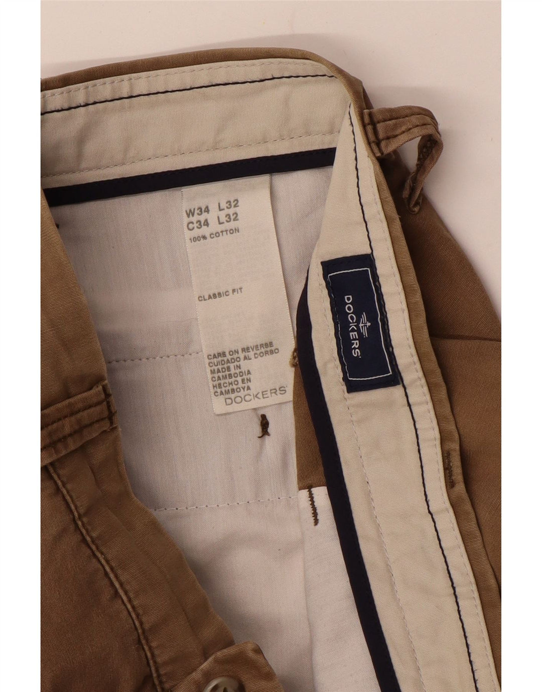 Pantaloni chino drepți pentru bărbați DOCKERS, L34 L32, bumbac bej