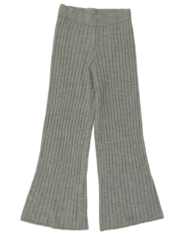 Pantaloni casual din tricot evazat pentru femei Zara UK 12, verde mediu acrilic
