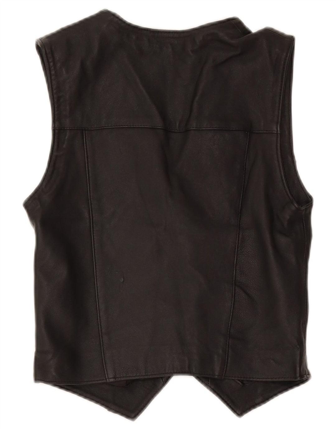 Vestă din piele vintage pentru femei UK 12 Medium Black