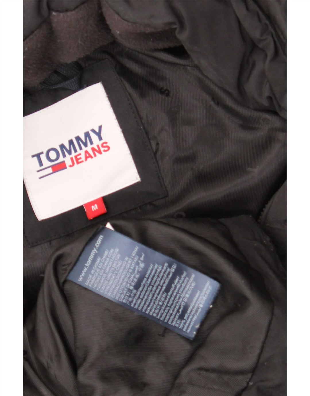 Palton căptușit cu glugă pentru femei Tommy Hilfiger UK 14 Poliester mediu negru