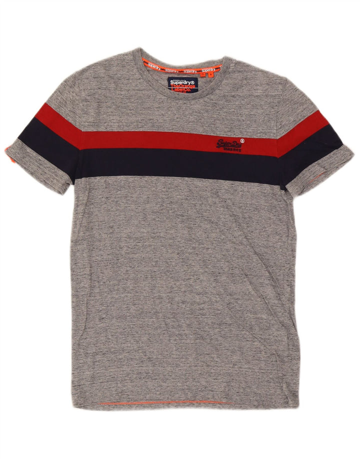Tricou Superdry pentru bărbați Top mic, gri, bumbac color bloc