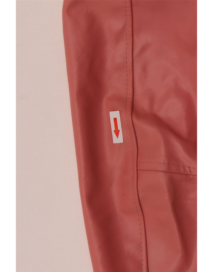 Jachetă de piele vintage pentru femei UK 14 mare roz