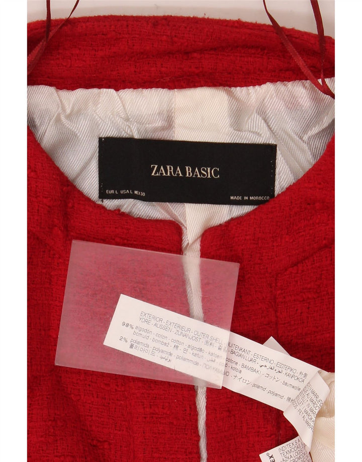 Blazer pentru femei Zara UK 16 mare bumbac roșu