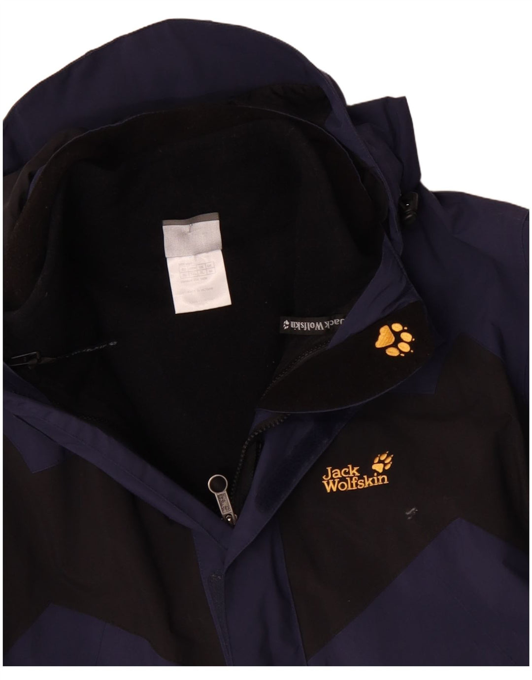 JACK WOLFSKIN Jachetă de vânt cu glugă pentru bărbați UK 44 2XL Albastru Colorblock