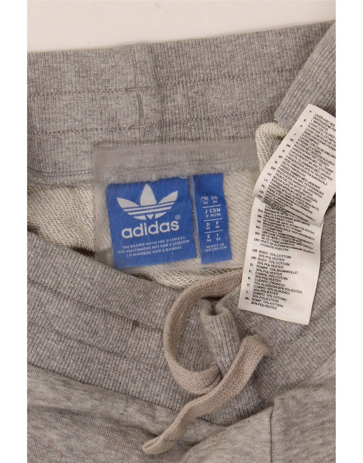 Pantaloni de trening pentru bărbați Adidas Pantaloni de jogging, gri mediu, bumbac cu pături