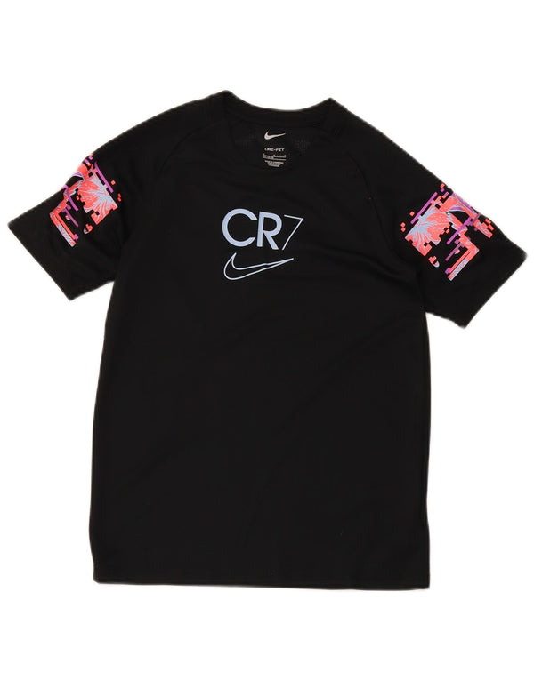 Tricou grafic Nike pentru băieți Cristiano Ronaldo Top 12-13 ani mare negru