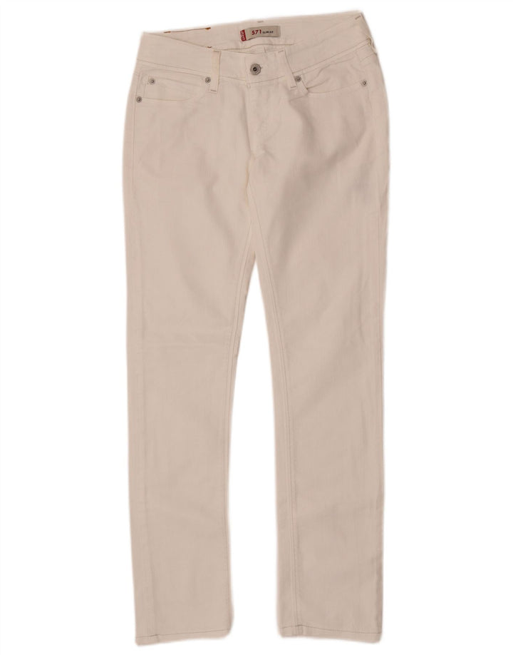 Blugi Levi's 571 Slim pentru femei W28 L30 Bumbac alb