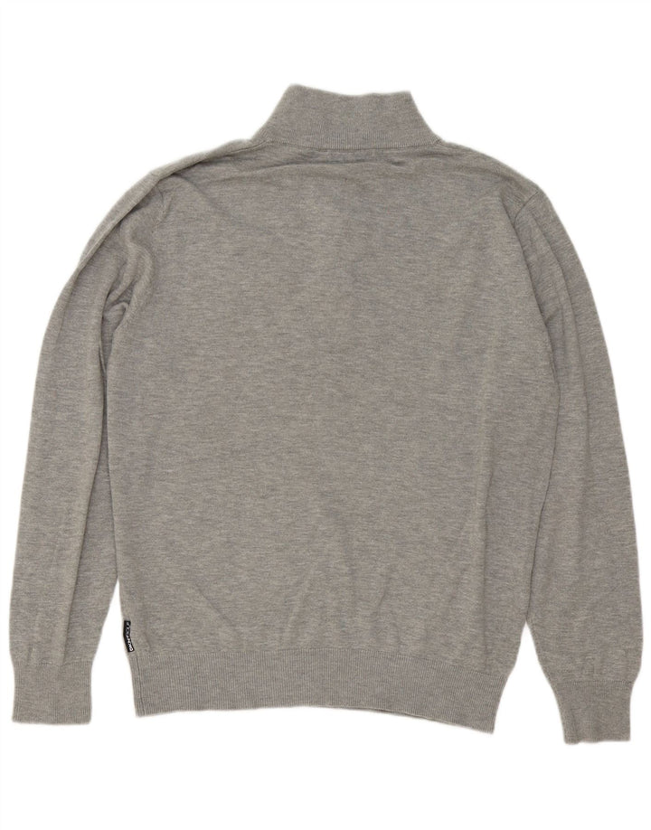 Pulover Dkny pentru bărbați, cu fermoar, cu gât, bumbac mare, pete gri