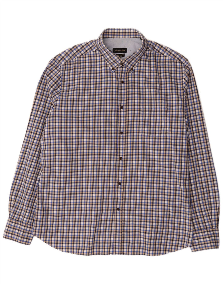 Cămașă Massimo Dutti pentru bărbați 2XL Blue Check