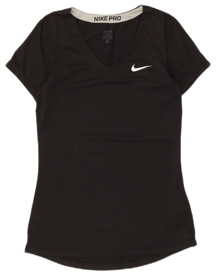 Tricou Nike Dri Fit pentru femei Top UK 12 Medium Negru Poliester