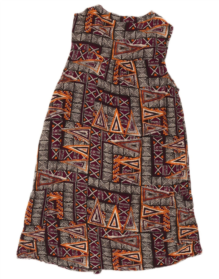Fat Face Femei Fără mâneci Schift Rochie UK 8 Mic Multicolor Geometric
