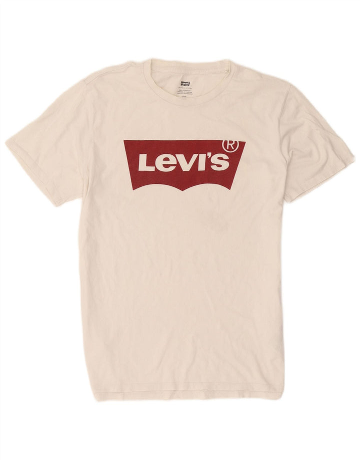 Tricou grafic Levi's pentru bărbați Top mare din bumbac alb