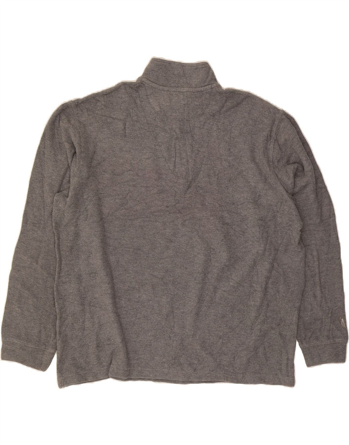 CHAPS Mens Zip Neck Jumper Sweater XL Grey Cotton Vintage Chaps and Second-Hand Chaps from Messina Hembry 