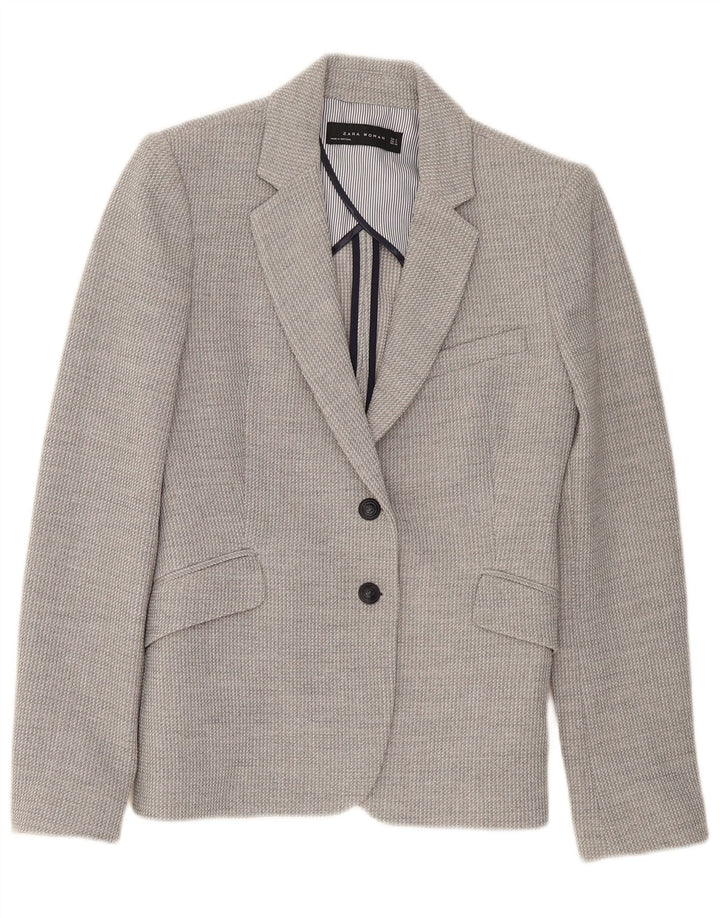 Blazer pentru femei Zara cu 2 nasturi, UK 10, mic, gri, viscoză