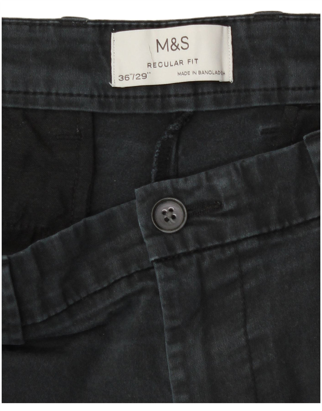 Marks & Spencer Pantaloni chino pentru bărbați, drepti, cu ajustare normală, L36 L29, gri