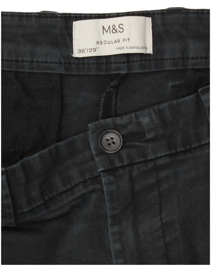 Marks & Spencer Pantaloni chino pentru bărbați, drepti, cu ajustare normală, L36 L29, gri