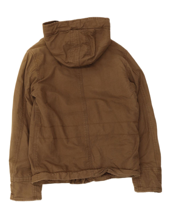 Jachetă Abercrombie & Fitch pentru bărbați cu glugă Sherpa Utility UK 40 Large Bej
