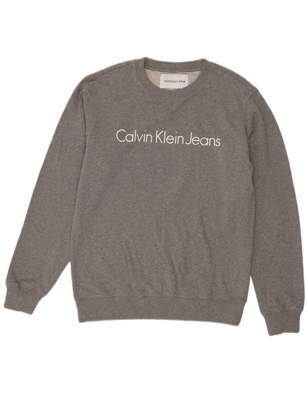 Hanorac grafic pentru bărbați Calvin Klein Jeans Jumper Bumbac Gri mediu