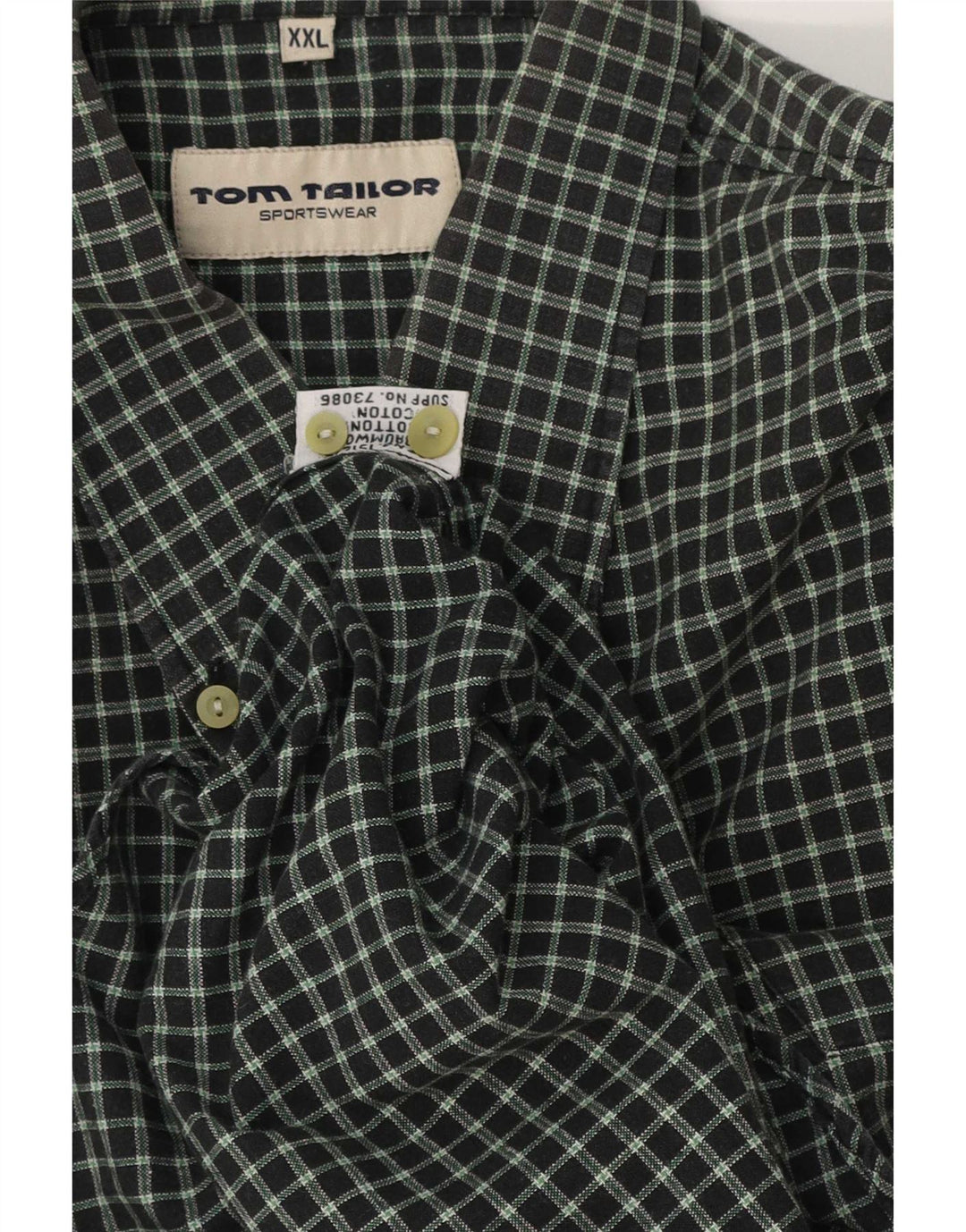 Cămașă pentru bărbați Tom Tailor 2XL, bumbac verde check