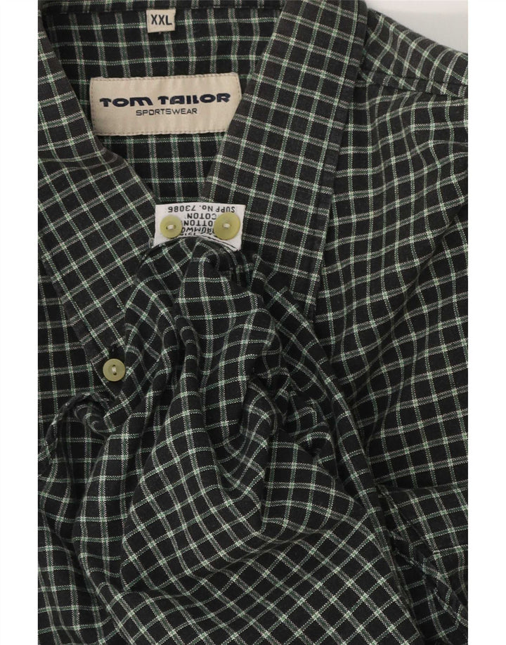 Cămașă pentru bărbați Tom Tailor 2XL, bumbac verde check