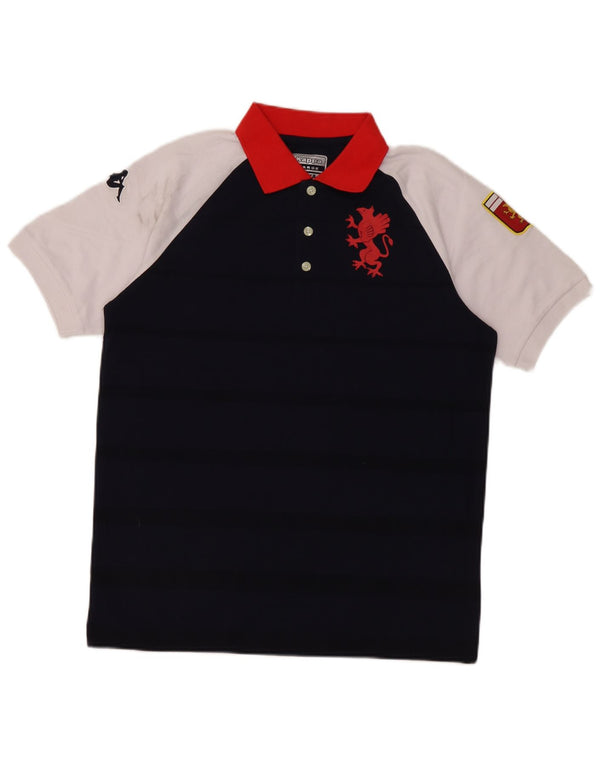 Tricou polo pentru bărbați Kappa Gara Graphic Rugby, mare, albastru, bumbac color bloc