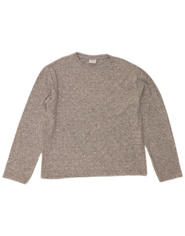 Pulover pentru fete Zara, cu decolteu, 11-12 ani, poliester gri